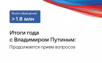 Продолжается прием вопросов на прямую линию с Владимиром Путиным